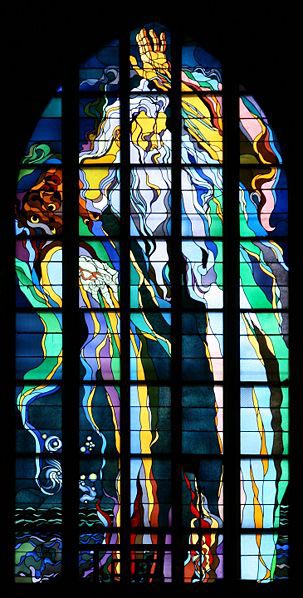 Stained glass window in Franciscan Church, designed by Wyspiaeski